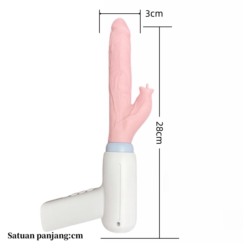 (DF-45) Mainan wanita, replika penis pria, vibrator ganda untuk G-spot dan vagina, dilengkapi dengan fungsi kecepatan yang dapat disesuaikan, perpanjangan, dan getaran.