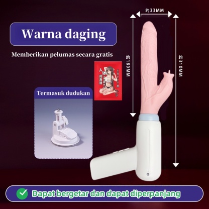 Mainan wanita, replika penis pria, vibrator ganda untuk G-spot dan vagina, dilengkapi dengan fungsi kecepatan yang dapat disesuaikan, perpanjangan, dan getaran.