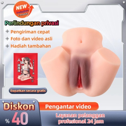 Mainan Anal Silikon Dua Lubang Realistis untuk Pria Elastis Panjang 20cm Diameter 17cm Tinggi 11cm