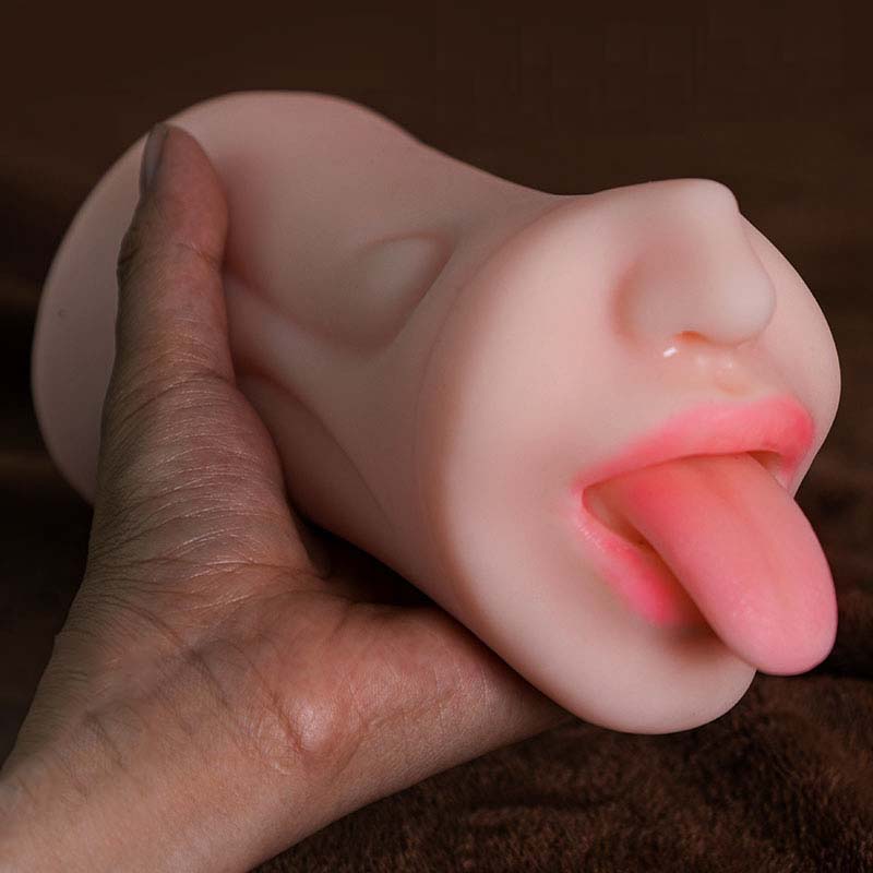 （DF-42）Blow Job Pocket Pussy Dengan Lidah Realistis 5,9 cm