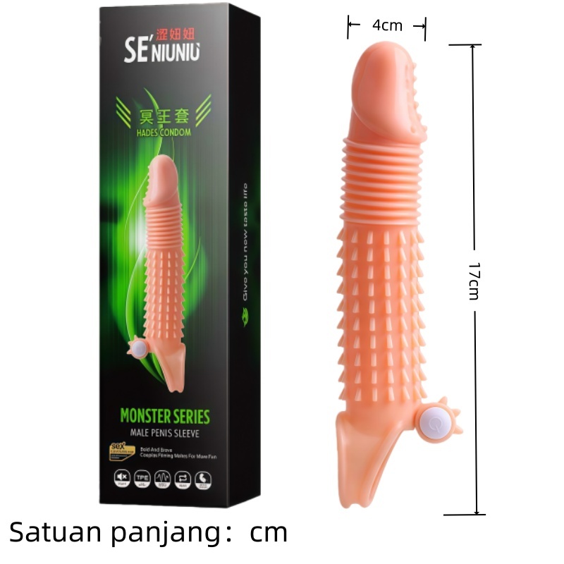 Kondom Getar Elastis Bebas Lateks Fungsi Getaran Bawaan Tambah 4cm Total 17cm Bukaan 3 hingga 5cm Dapat Digunakan Kembali Bonus Pelumas 8ml