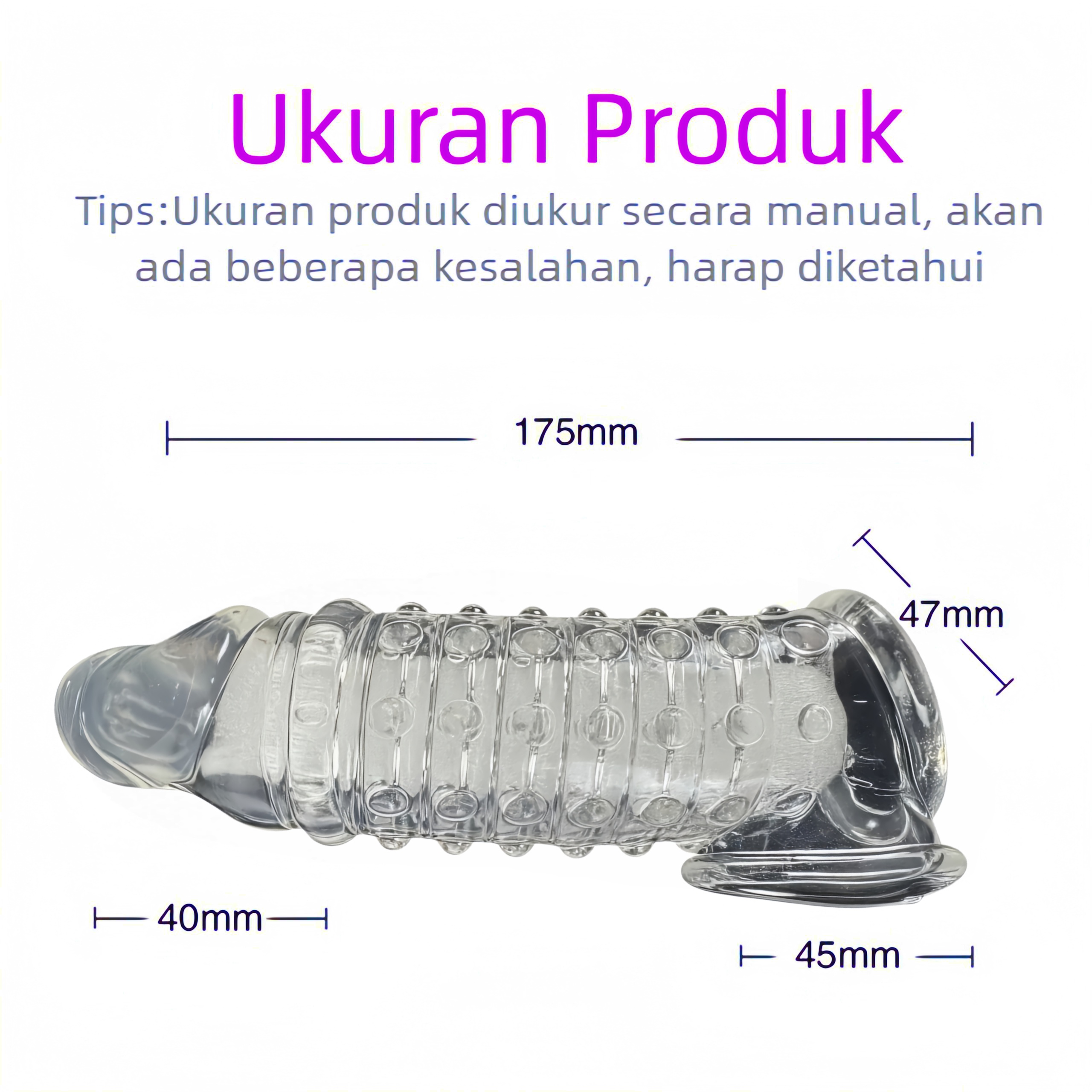 Kondom Elastis Transparan Hitam Bebas Lateks Dapat Digunakan Kembali Panjang 16cm Bukaan 4 hingga 5cm