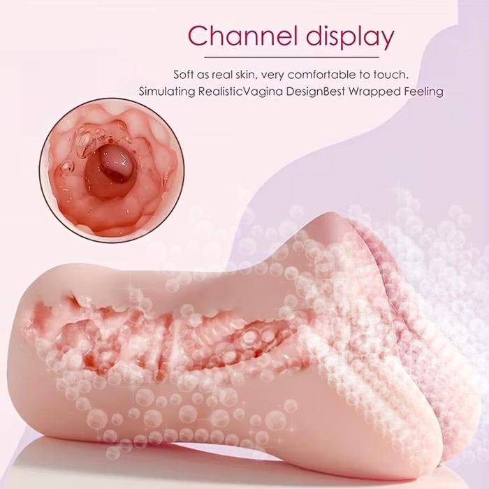 Mainan Pria Dua Lubang Dua Sensasi TPE Premium Elastis Vagina Ketat Anus Panjang 16cm Diameter 10cm Tinggi 10cm