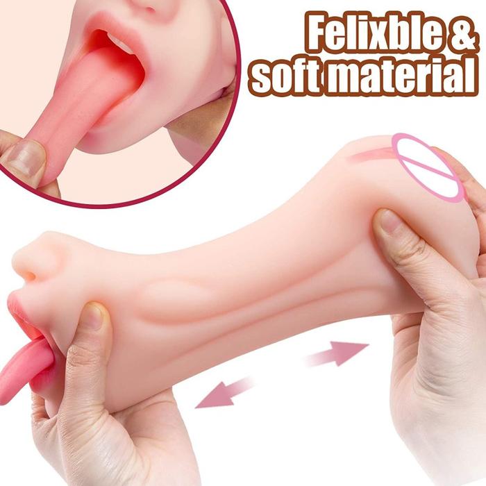 （DF-42）Blow Job Pocket Pussy Dengan Lidah Realistis 5,9 cm