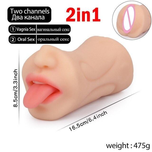 （DF-42）Blow Job Pocket Pussy Dengan Lidah Realistis 5,9 cm