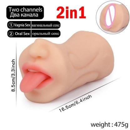 （DF-42）Blow Job Pocket Pussy Dengan Lidah Realistis 5,9 cm