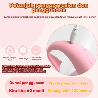 Vibrator Vagina Mini USB Rechargeable Tahan Air Silikon Lembut Panjang 8cm Diameter 2cm