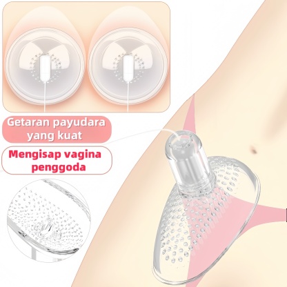Alat Pijat Payudara dan G Spot Stimulasi Tiga Area Mode Getaran Disesuaikan Nirkabel USB Rechargeable Silikon Lembut Bonus Pelumas 8ml