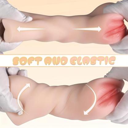Mainan Pria Dua Lubang Dua Sensasi TPE Premium Elastis Vagina Ketat Anus Panjang 16cm Diameter 10cm Tinggi 10cm