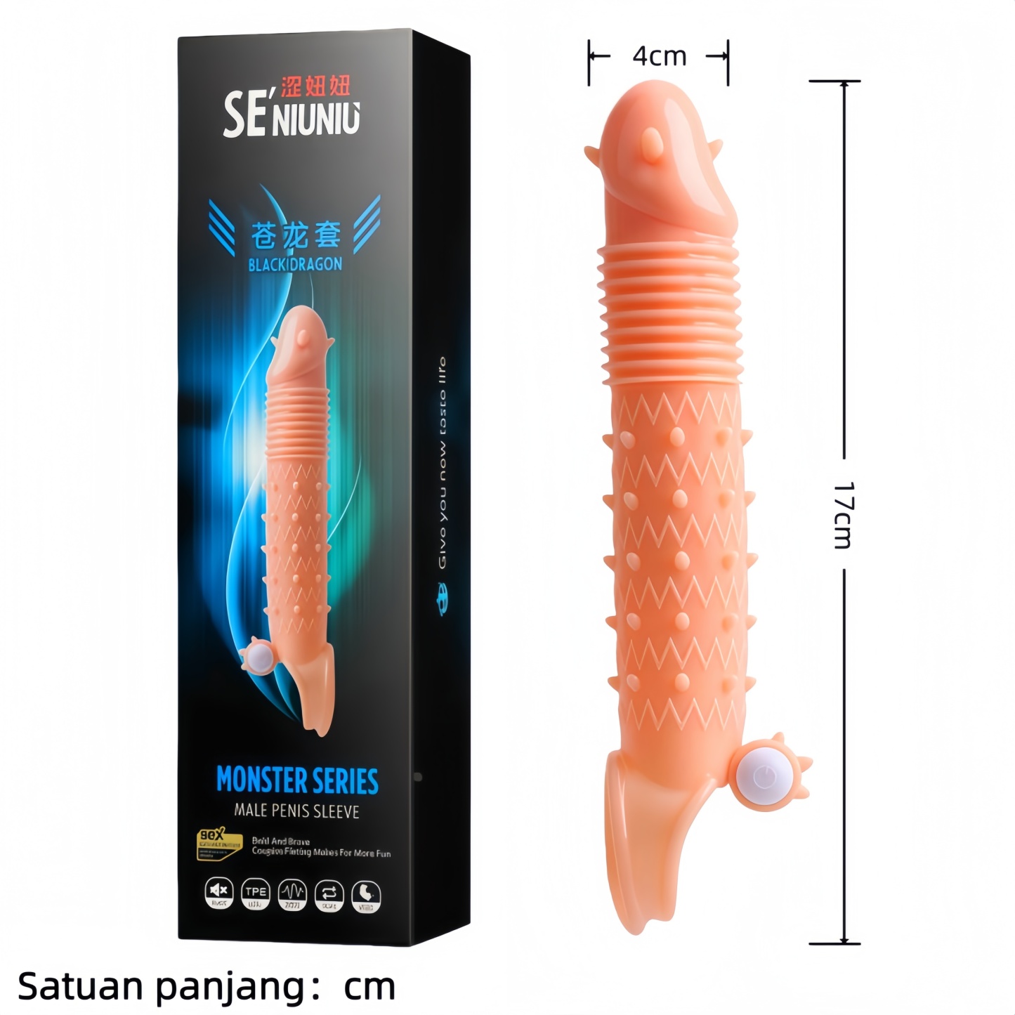 Kondom Getar Elastis Bebas Lateks Fungsi Getaran Bawaan Tambah 4cm Total 17cm Bukaan 3 hingga 5cm Dapat Digunakan Kembali Bonus Pelumas 8ml