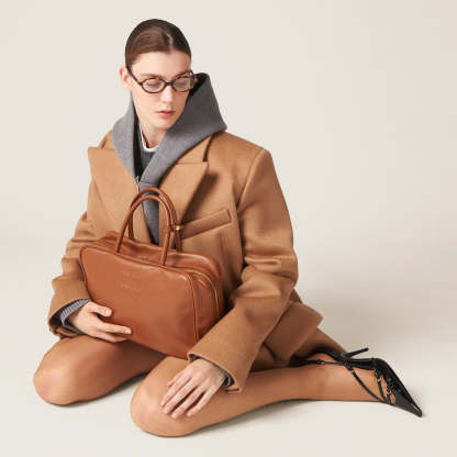 レザー トップハンドルバッグ