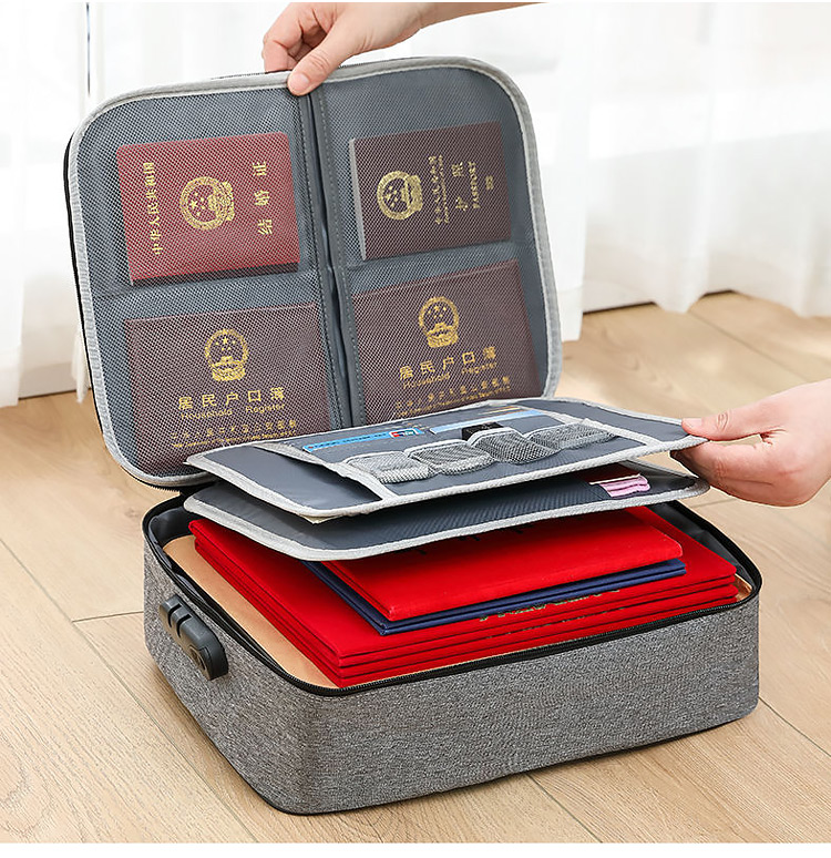 ถุงเก็บเอกสารหลายชั้นพร้อมตัวล็อค