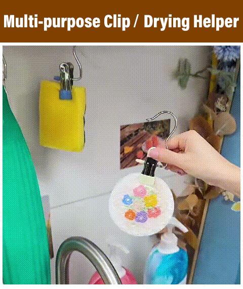 Multi-functional stainless steel clothespins 🥰Won't damage clothes during use 🌈Can hold clothes, shoes, hats, rags, gloves, etc.