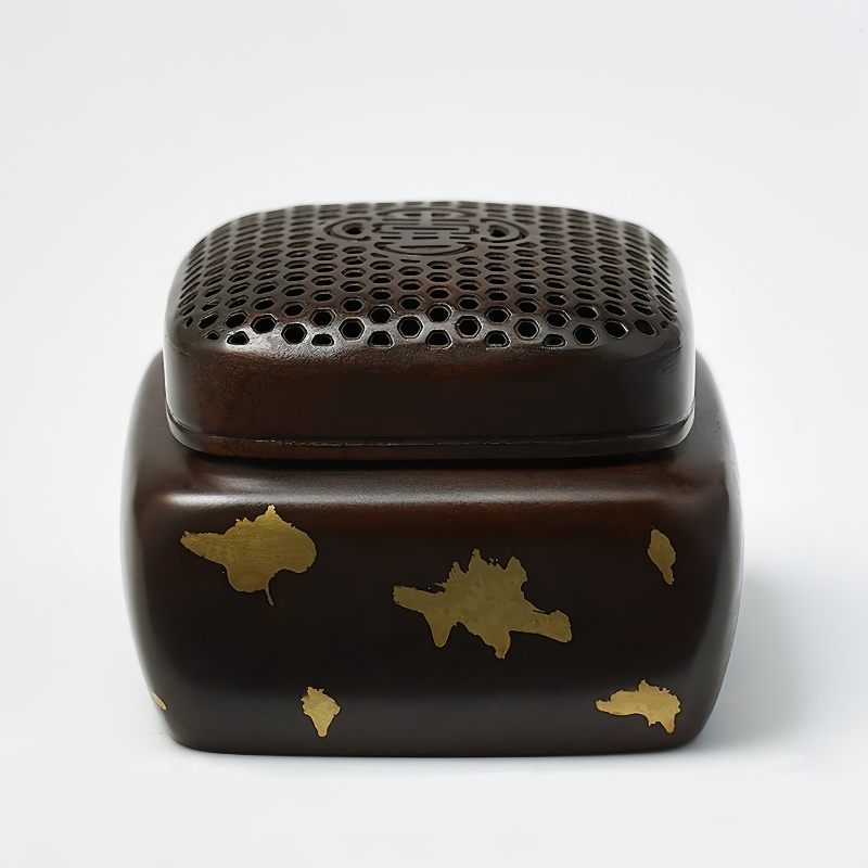 Antique-style Pure Copper Incense Burner with "Double Happiness" Design