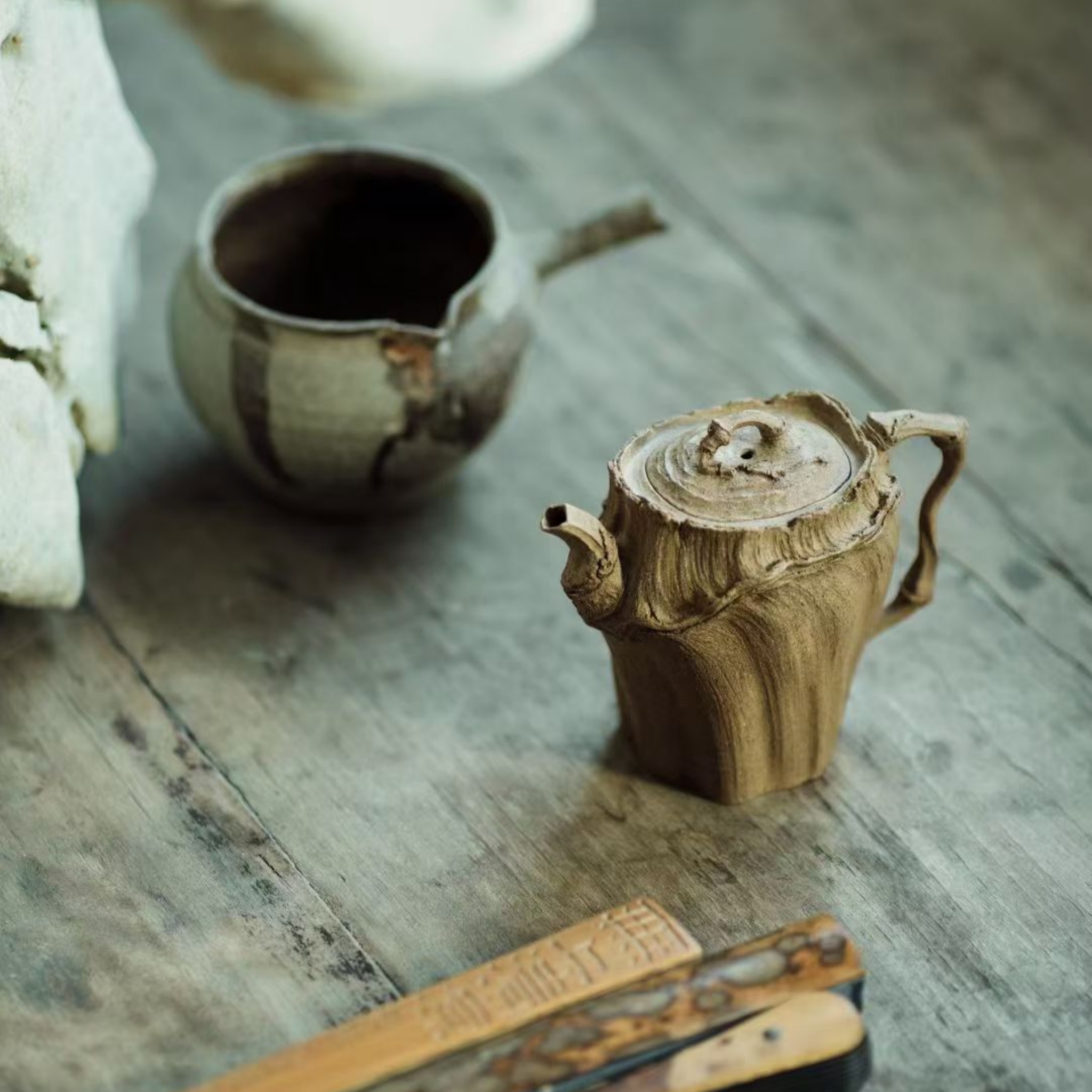 Lin Xiuming Fully Handmade Mu Zhu（Bamboo） Yixing zisha Teapot