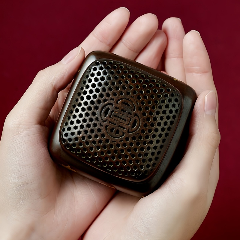 Antique-style Pure Copper Incense Burner with "Double Happiness" Design