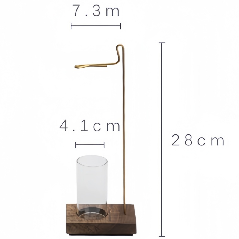 Zen Walnut Wood Hanging Incense Holder with Glass Dome