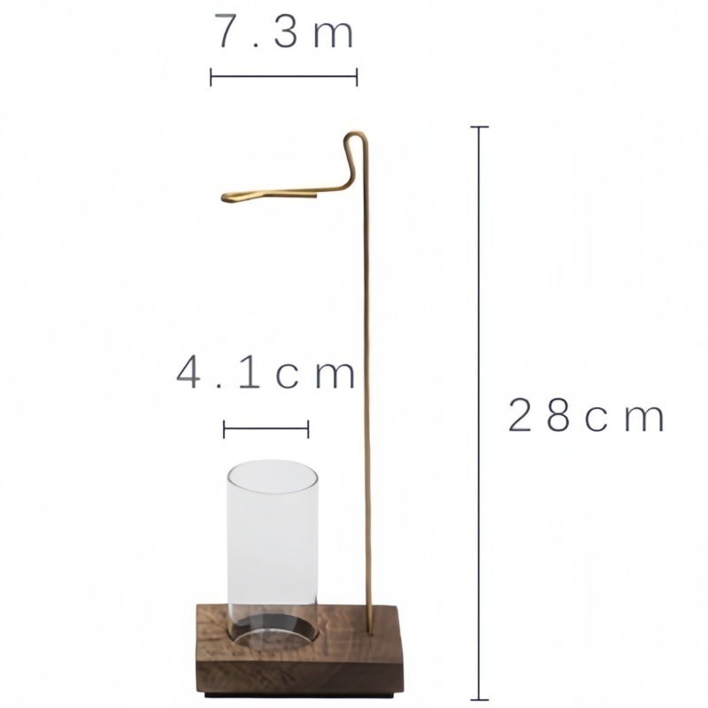 Zen Walnut Wood Hanging Incense Holder with Glass Dome