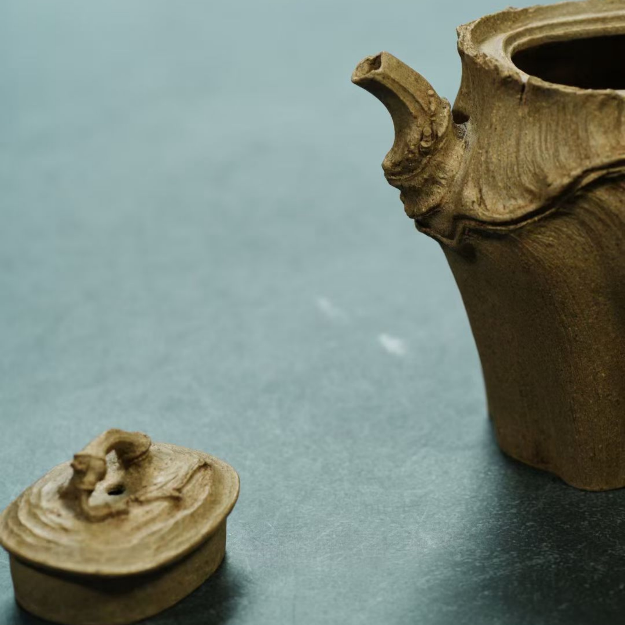 Lin Xiuming Fully Handmade Mu Zhu（Bamboo） Yixing zisha Teapot
