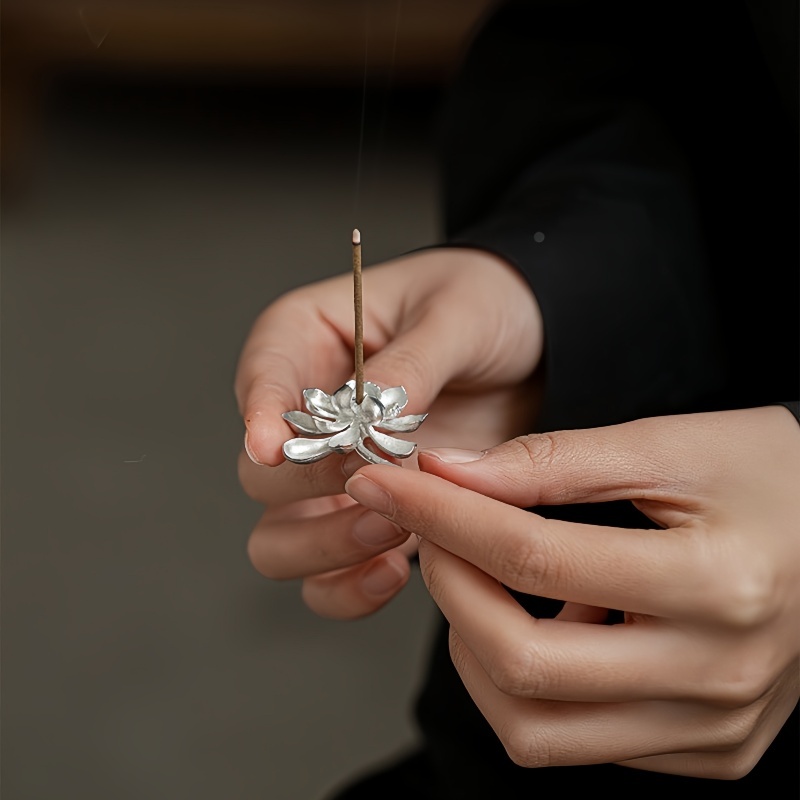 Handmade Pure Tin Lotus Incense Holder