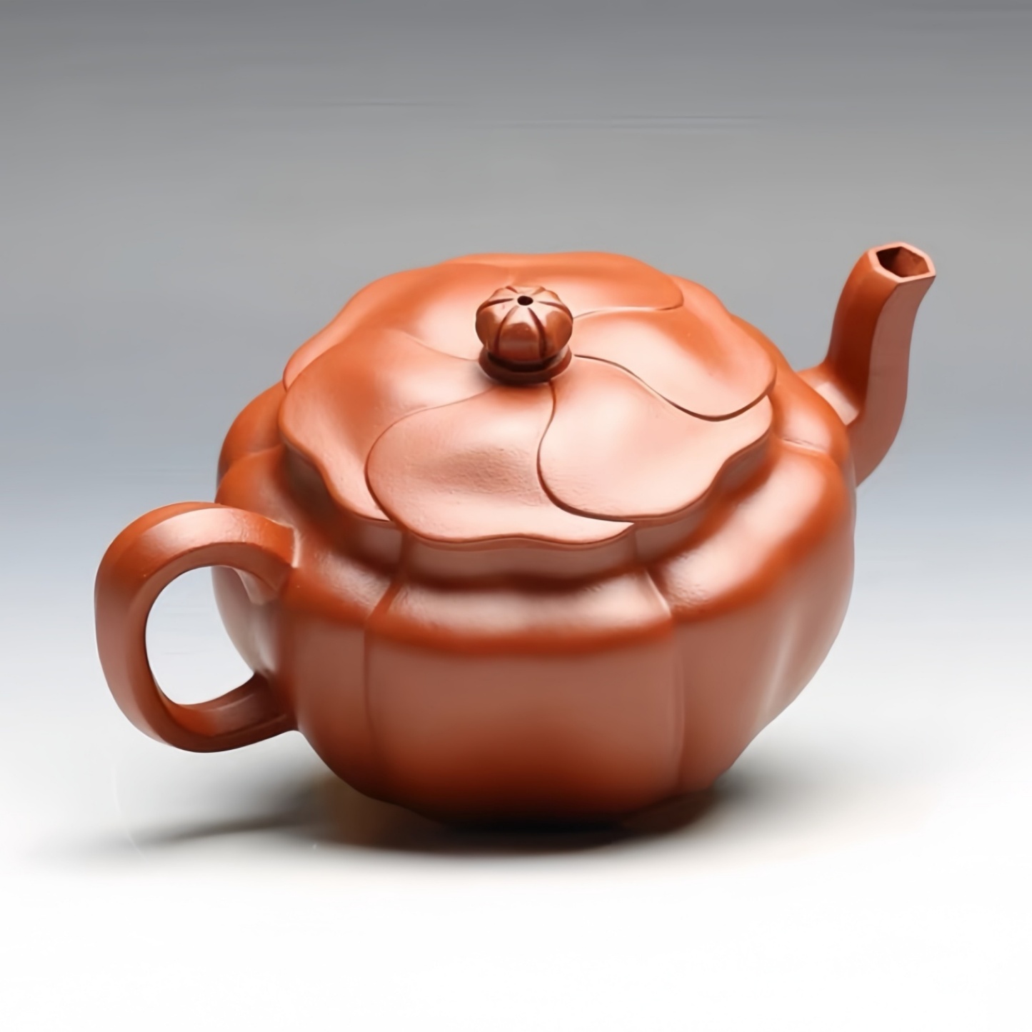 Zhou Xiaofeng's "Swirling Petals" Jun De Ribbed Yixing Zisha Teapot