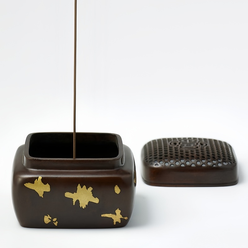 Antique-style Pure Copper Incense Burner with "Double Happiness" Design