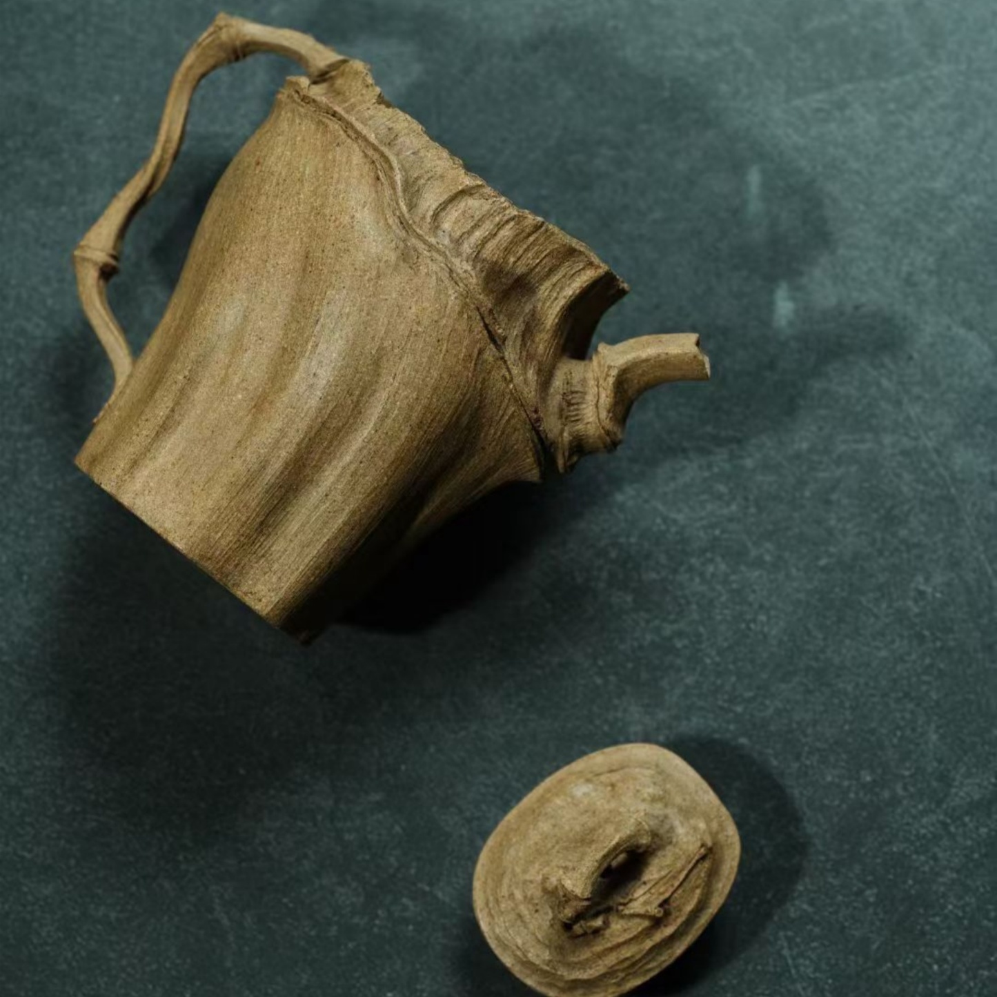 Lin Xiuming Fully Handmade Mu Zhu（Bamboo） Yixing zisha Teapot