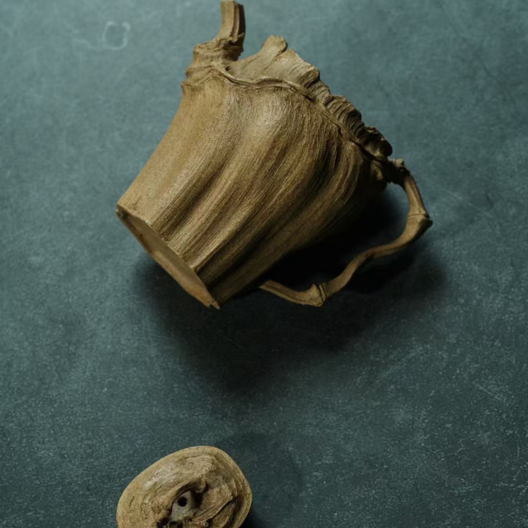 Lin Xiuming Fully Handmade Mu Zhu（Bamboo） Yixing zisha Teapot