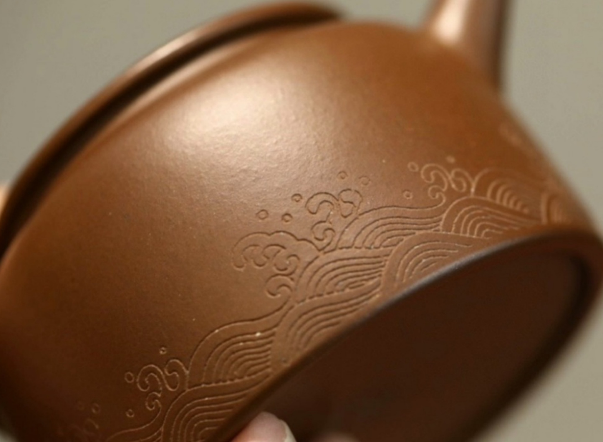 Yixing Old Purple Clay Flat Lid & Lotus Seed Zisha Teapot