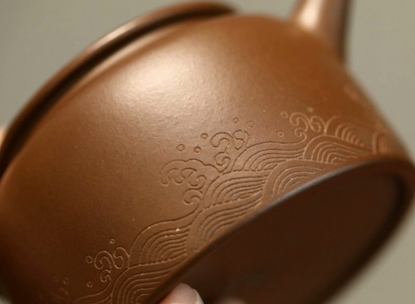 Yixing Old Purple Clay Flat Lid & Lotus Seed Zisha Teapot