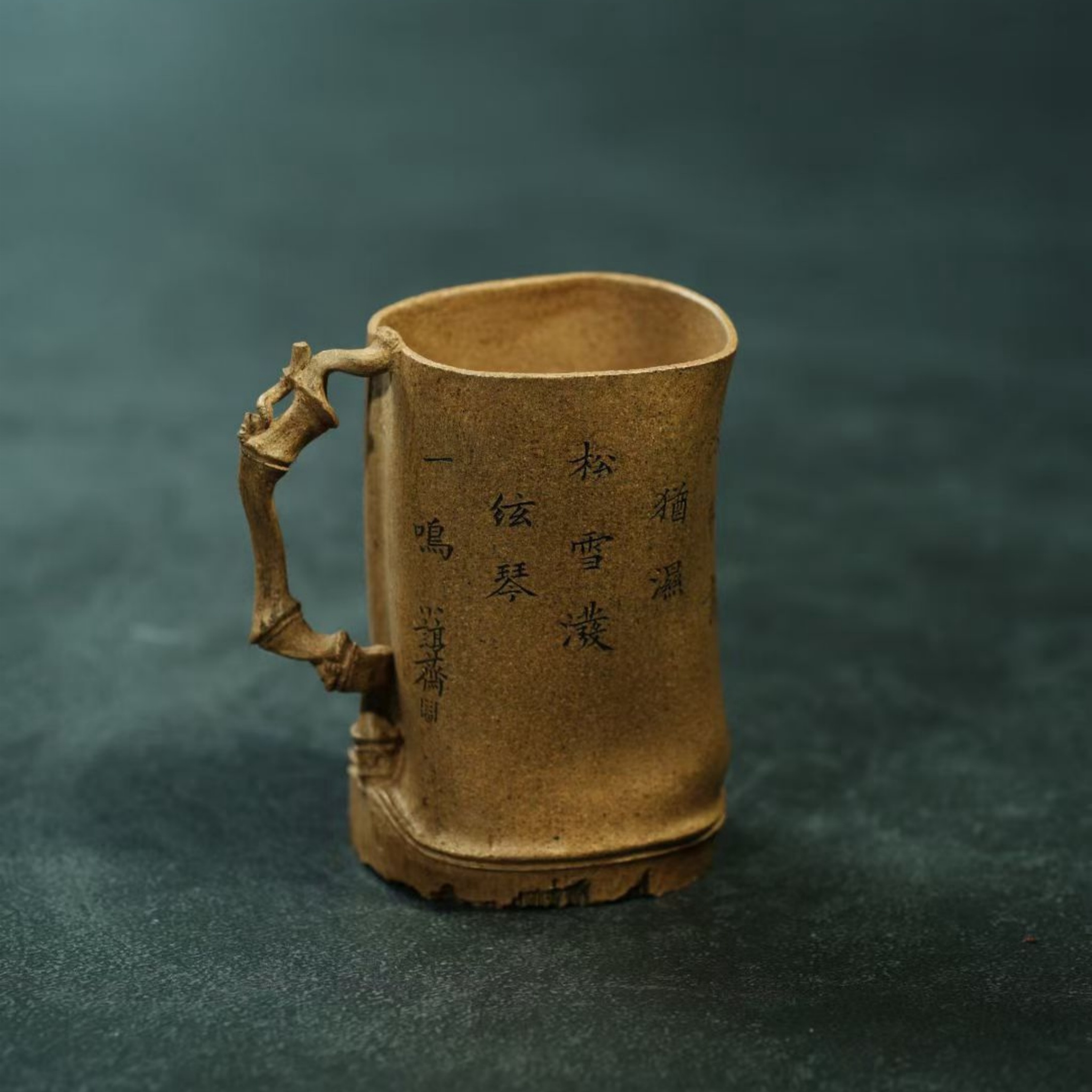 Lin Xiuming Fully Handmade Mu Zhu（Bamboo） Yixing zisha Teapot