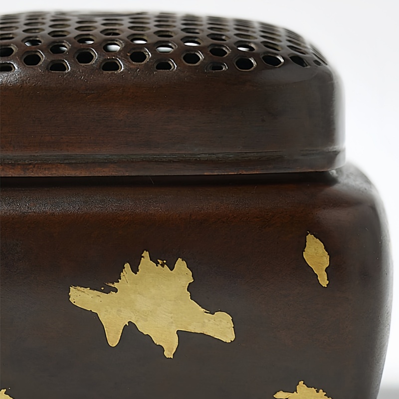 Antique-style Pure Copper Incense Burner with "Double Happiness" Design