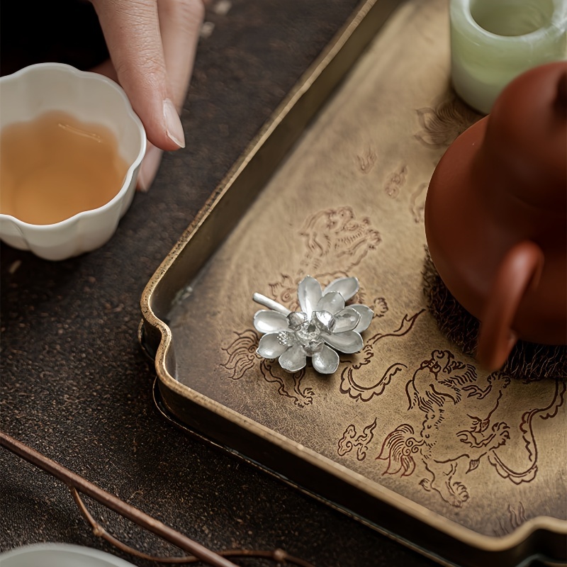 Handmade Pure Tin Lotus Incense Holder