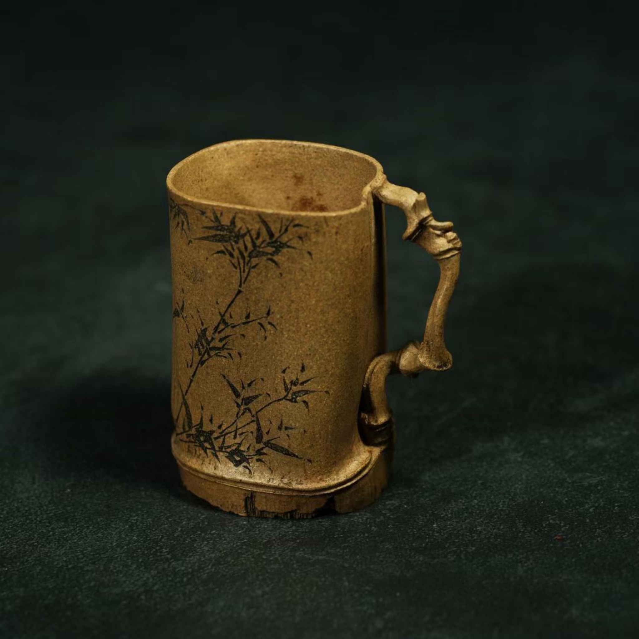 Lin Xiuming Fully Handmade Mu Zhu（Bamboo） Yixing zisha Teapot