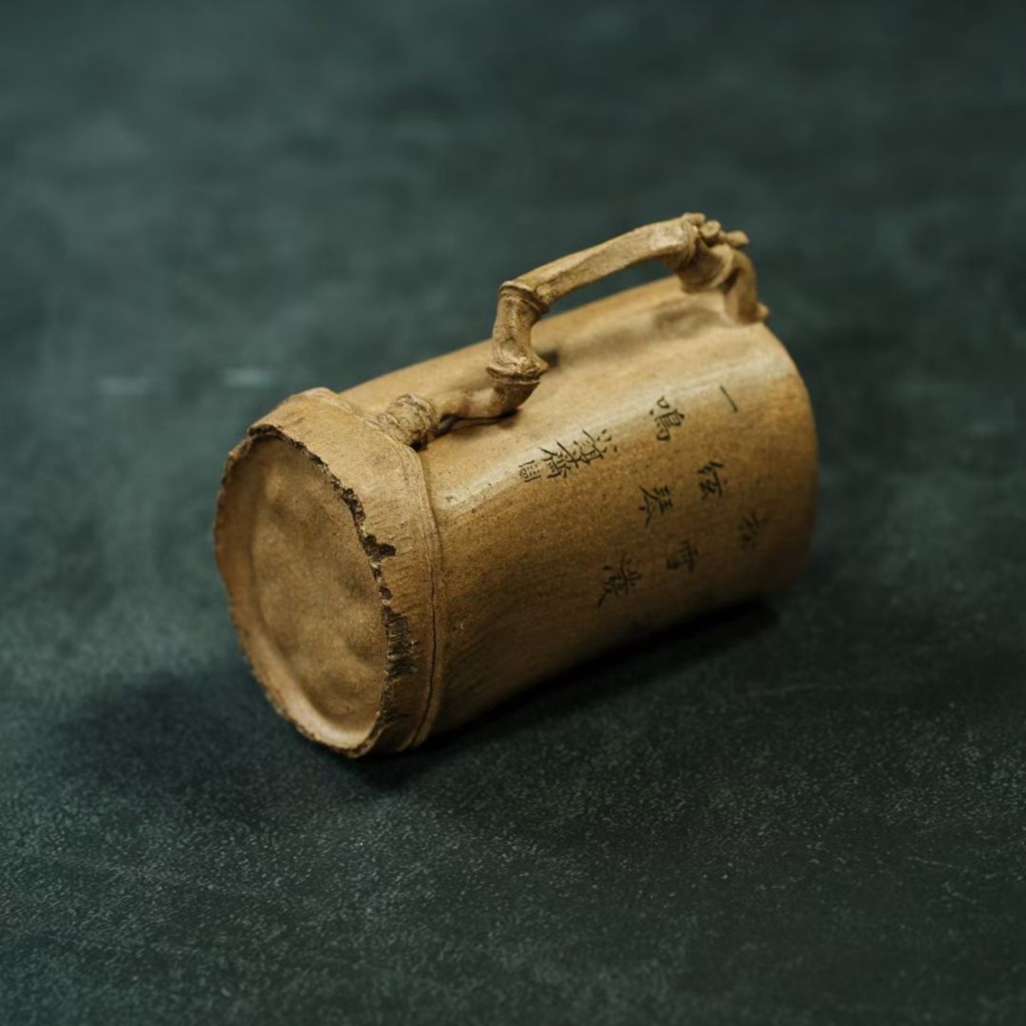 Lin Xiuming Fully Handmade Mu Zhu（Bamboo） Yixing zisha Teapot