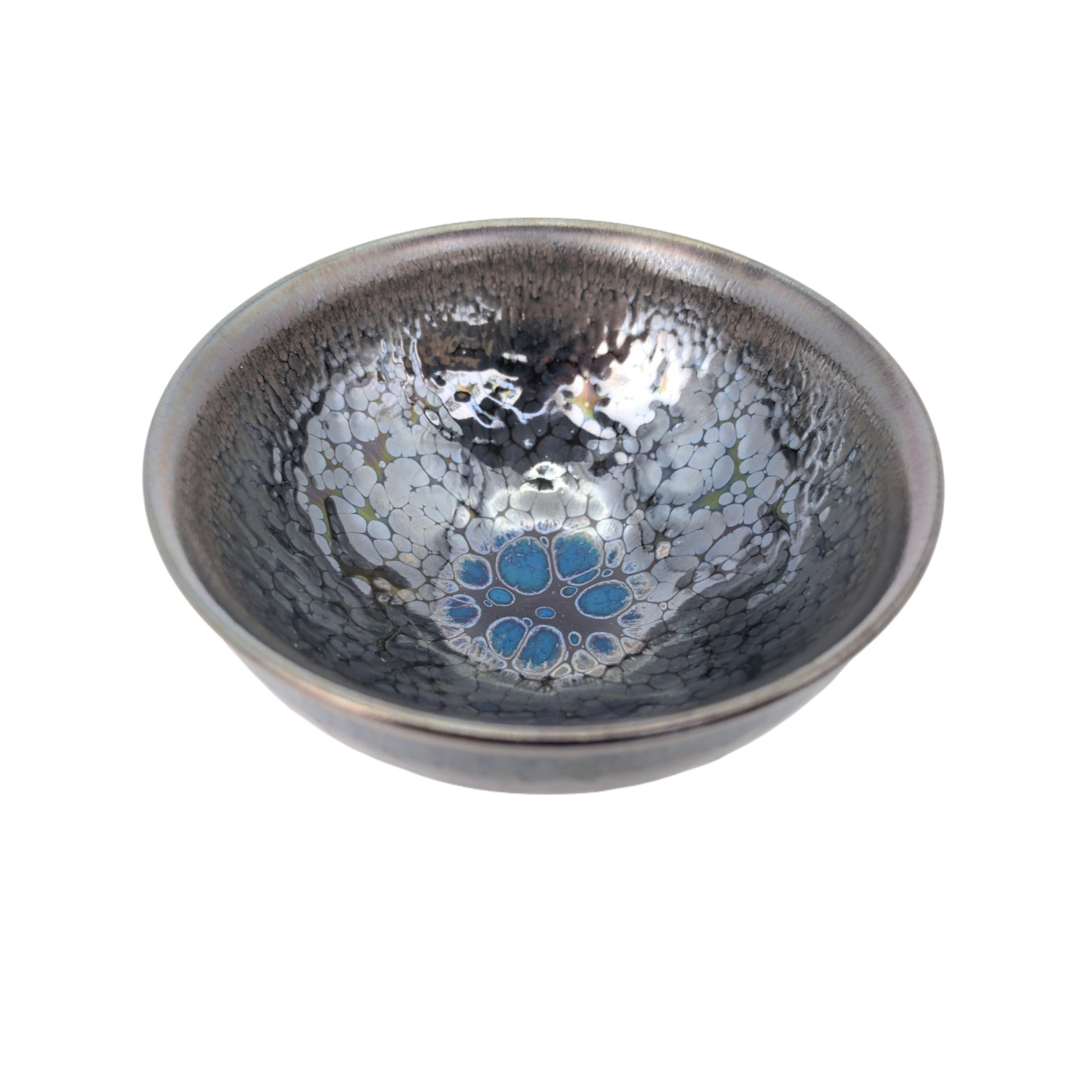 Europa's Azure Mosaics tied-mouth Yohen Jian Zhan Tea Cup