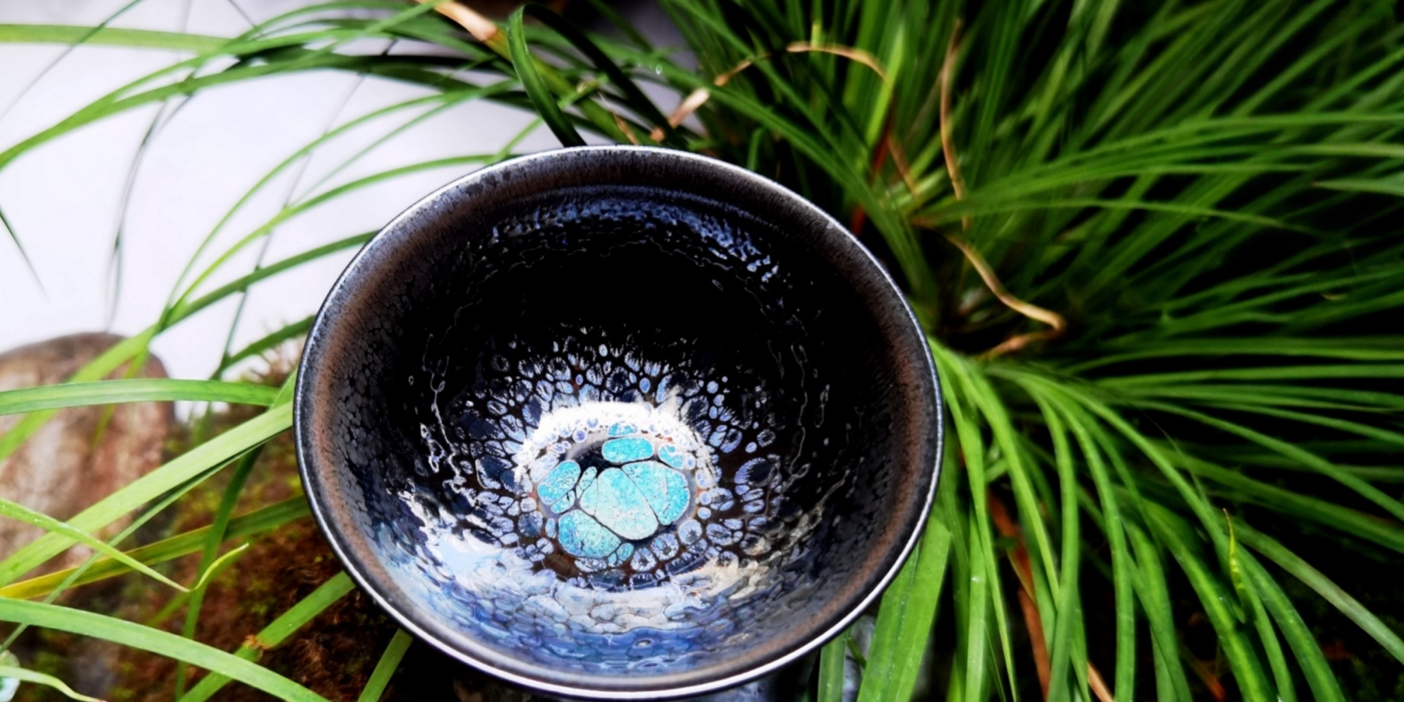 Gaia's Crystal Veins tied-mouth Yohen Jian Zhan Tea Cup