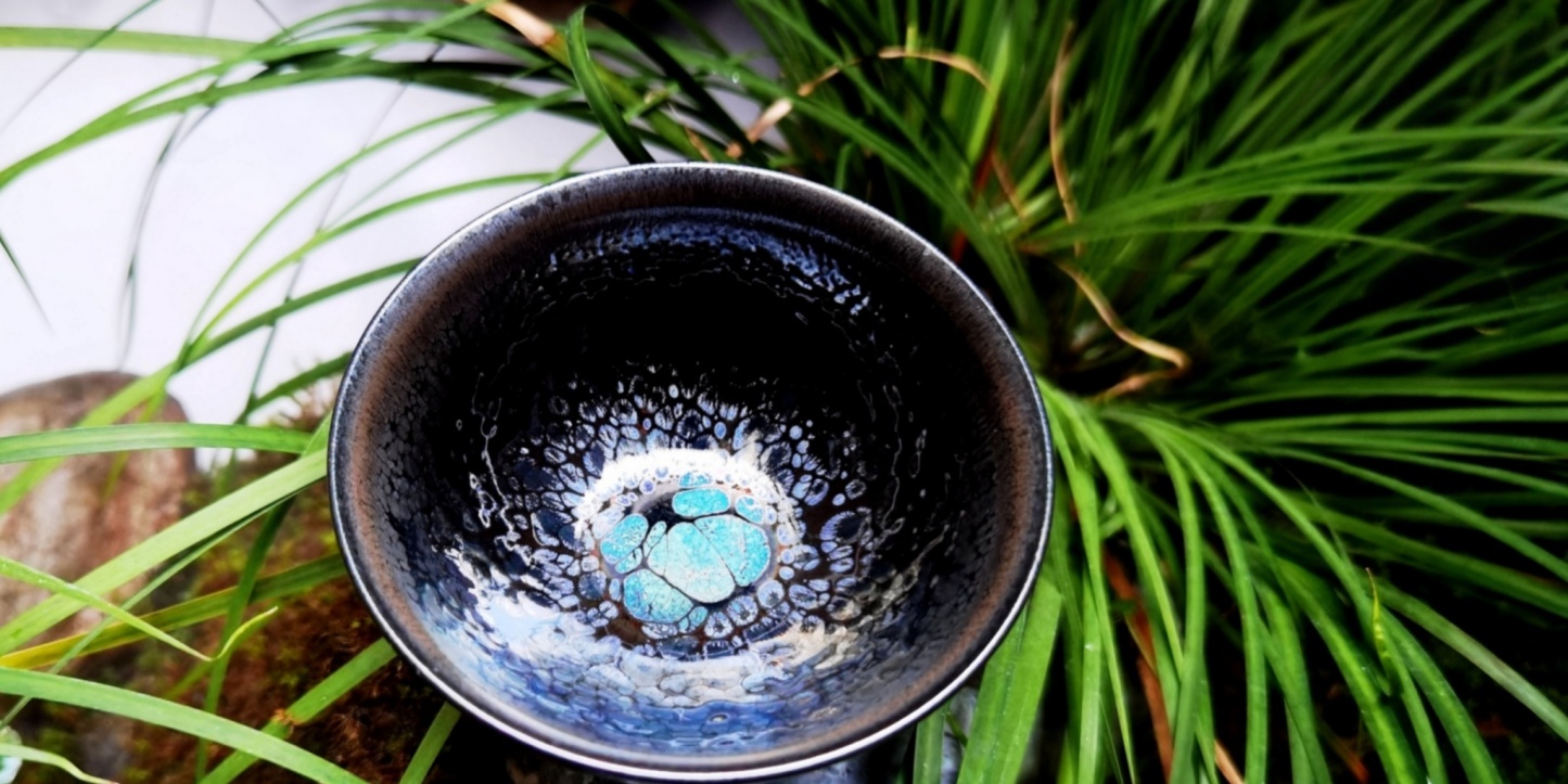 Gaia's Crystal Veins tied-mouth Yohen Jian Zhan Tea Cup