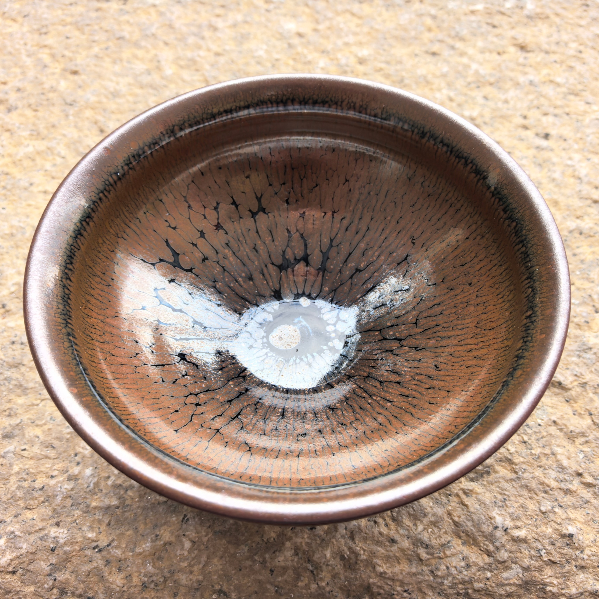 Golden Feather & Stars Partridge Spot tied-mouth Jian Zhan Tea Cup