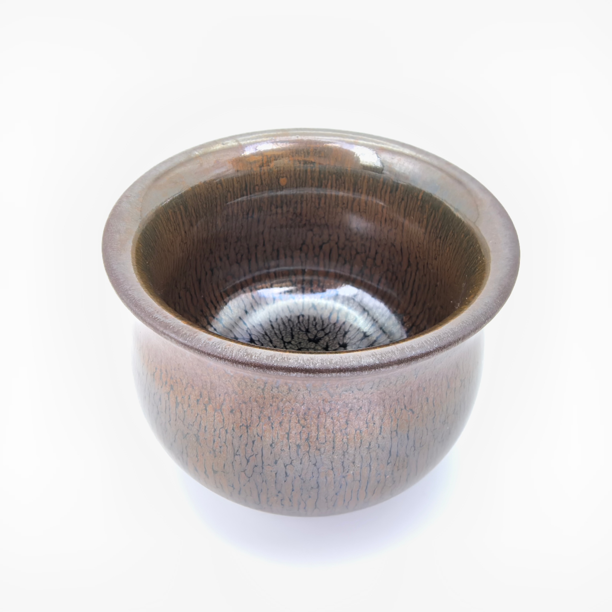 Golden Filigree Hare's Fur Bowl-Shaped Jian Zhan Master Tea Cup