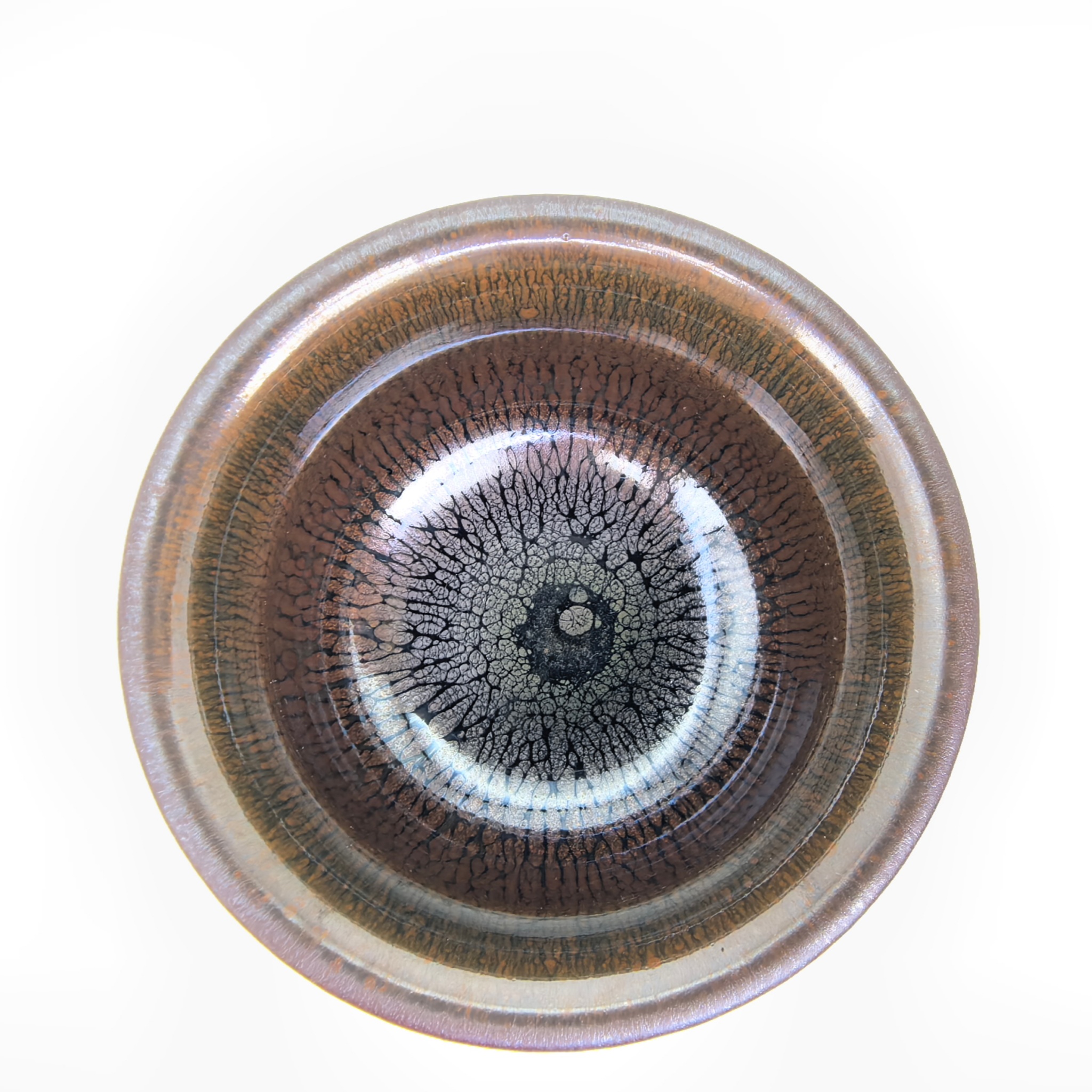 Golden Filigree Hare's Fur Bowl-Shaped Jian Zhan Master Tea Cup