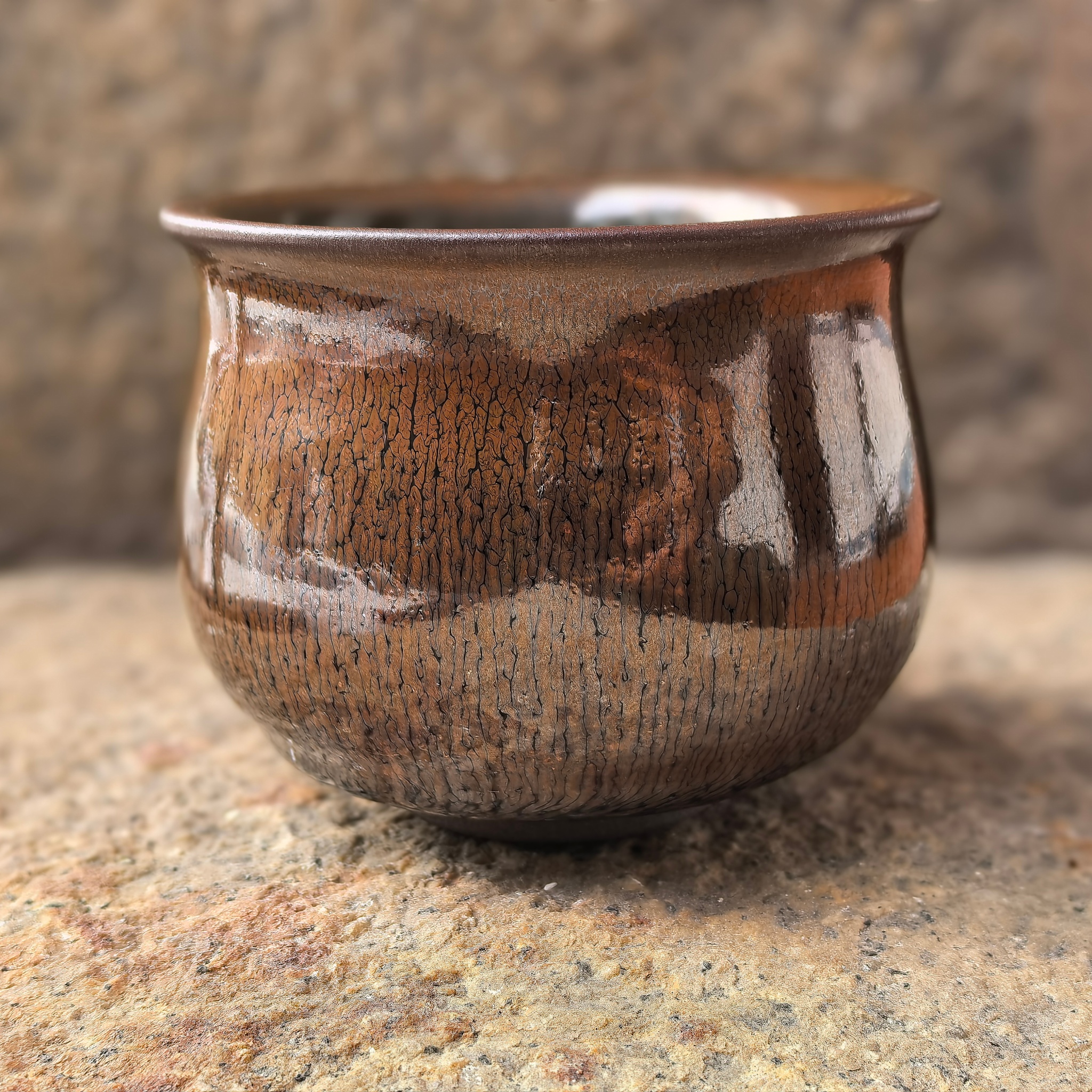 Golden Filigree Hare's Fur Bowl-Shaped Jian Zhan Master Tea Cup