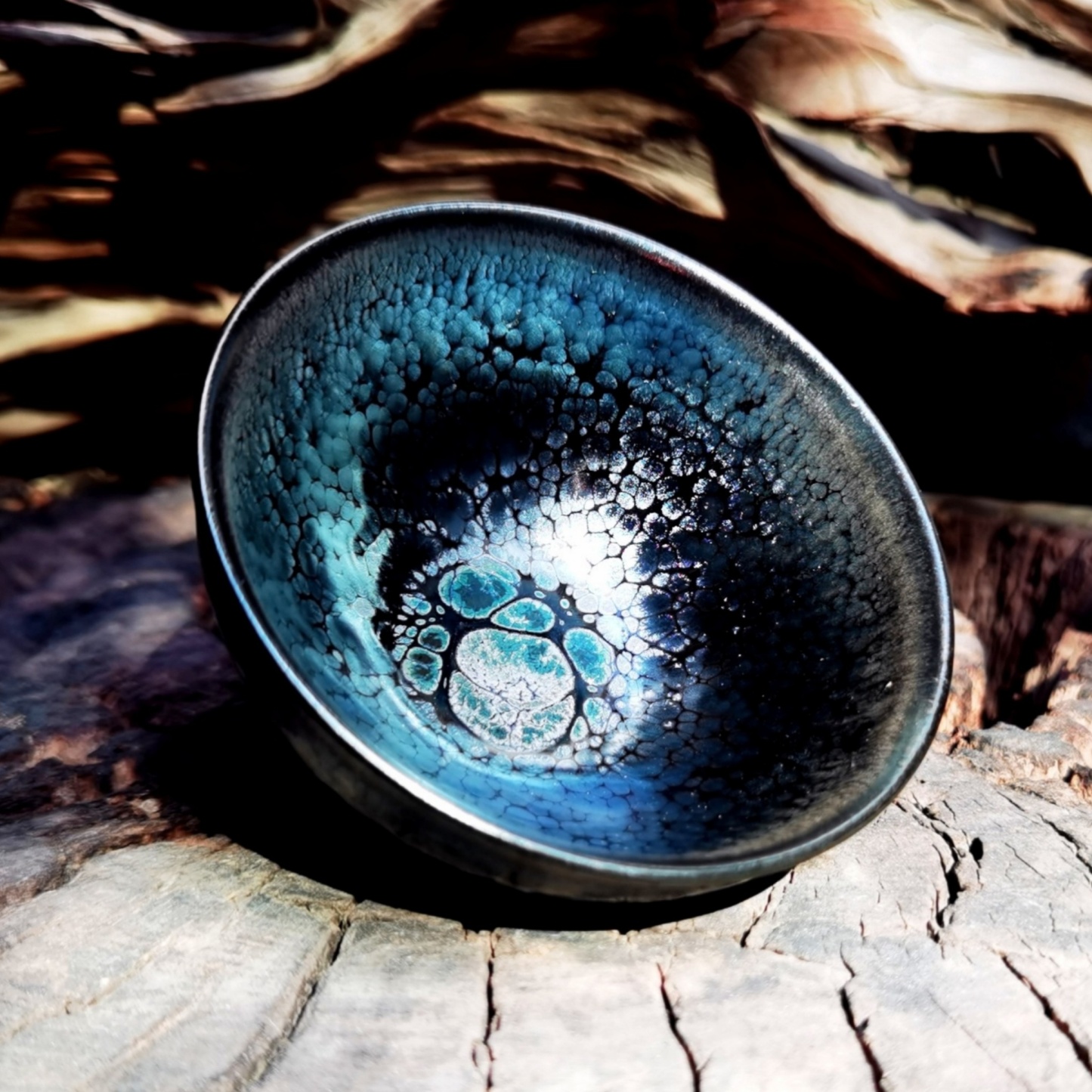 Poseidon's Oceanic Gems tied-mouth Yohen Jian Zhan Tea Cup