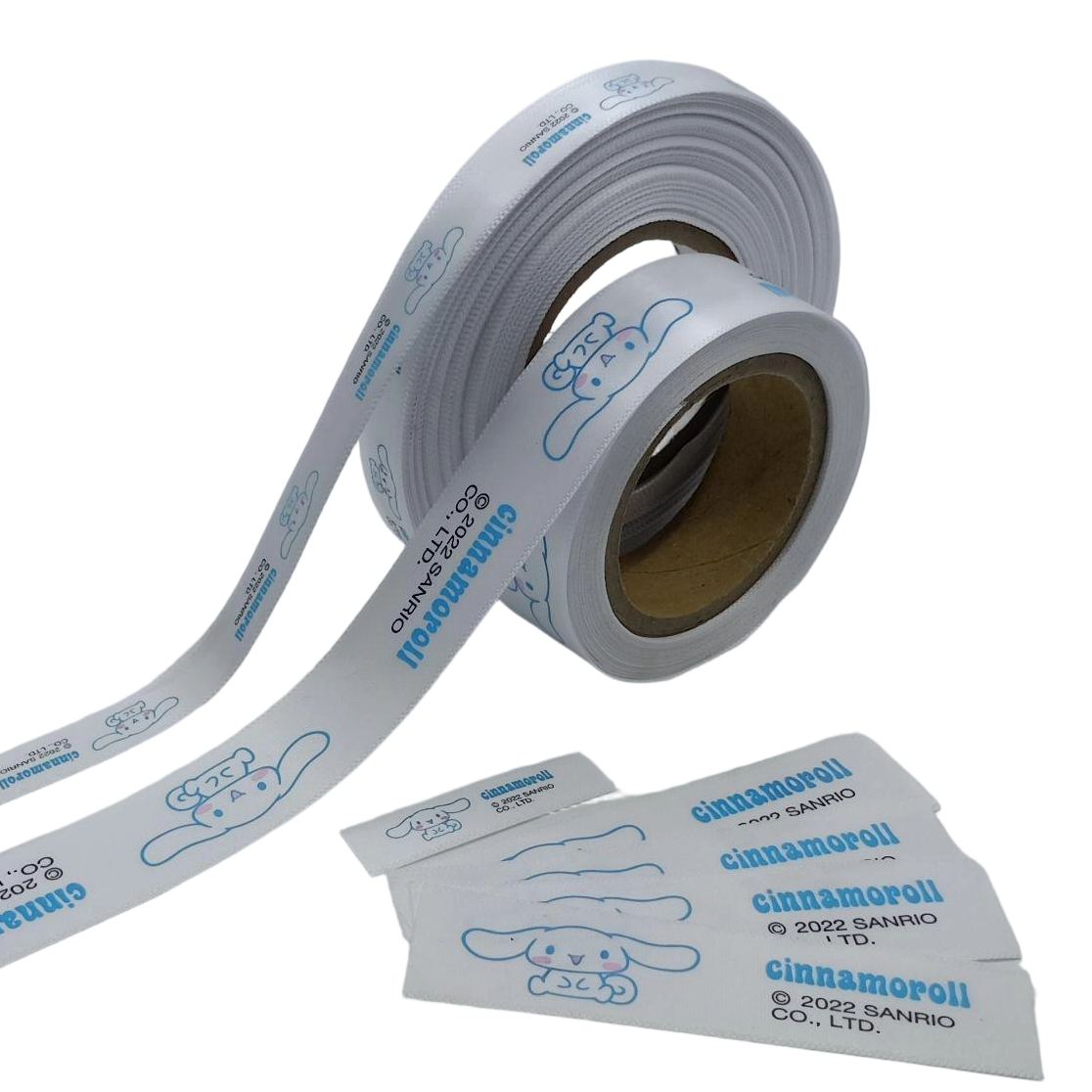 Textile ribbons printed with dye ink