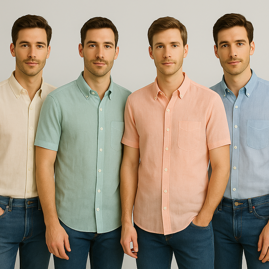 Men's Cotton Linen Shirt (Pack Of 4)