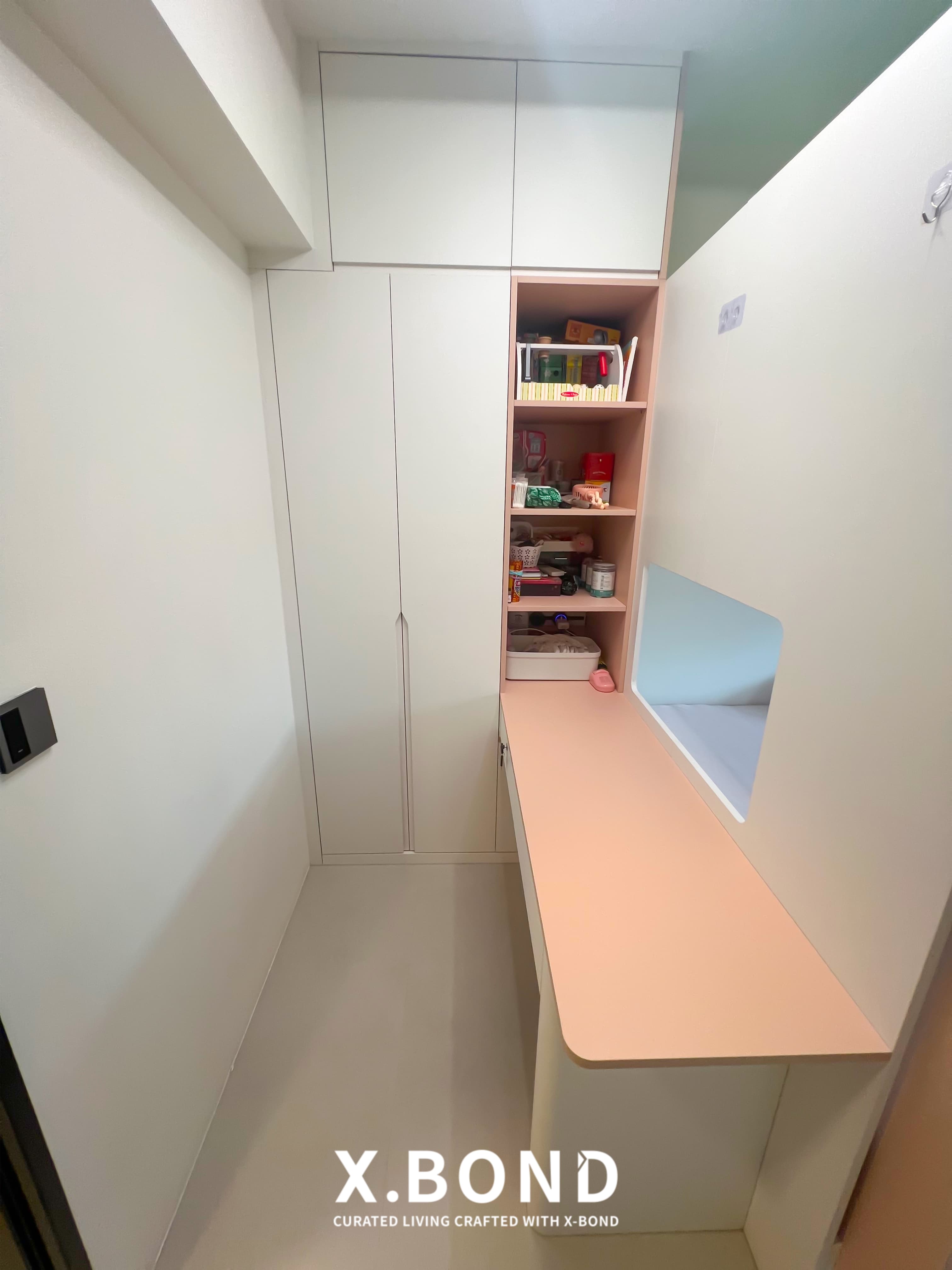 Pastel-Toned Kids’ Bedrooms with Built-In Storage in Yishun
