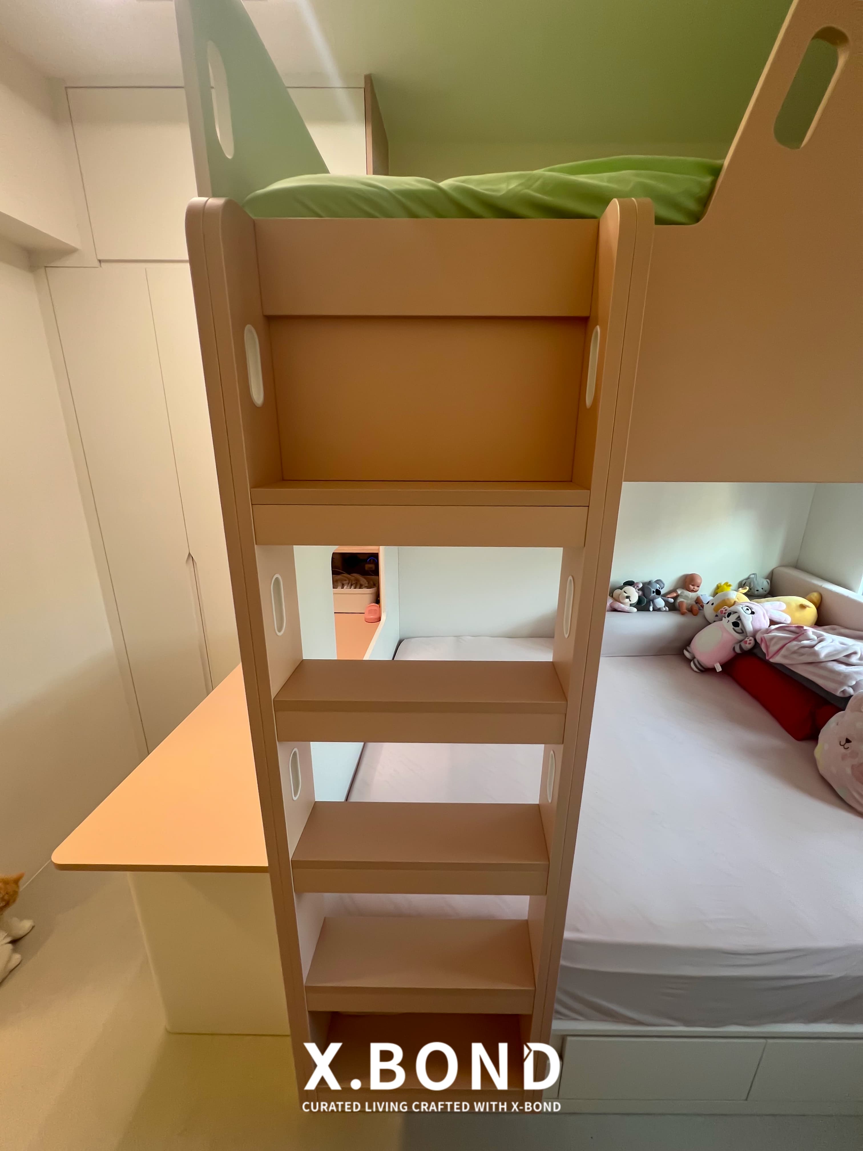 Pastel-Toned Kids’ Bedrooms with Built-In Storage in Yishun