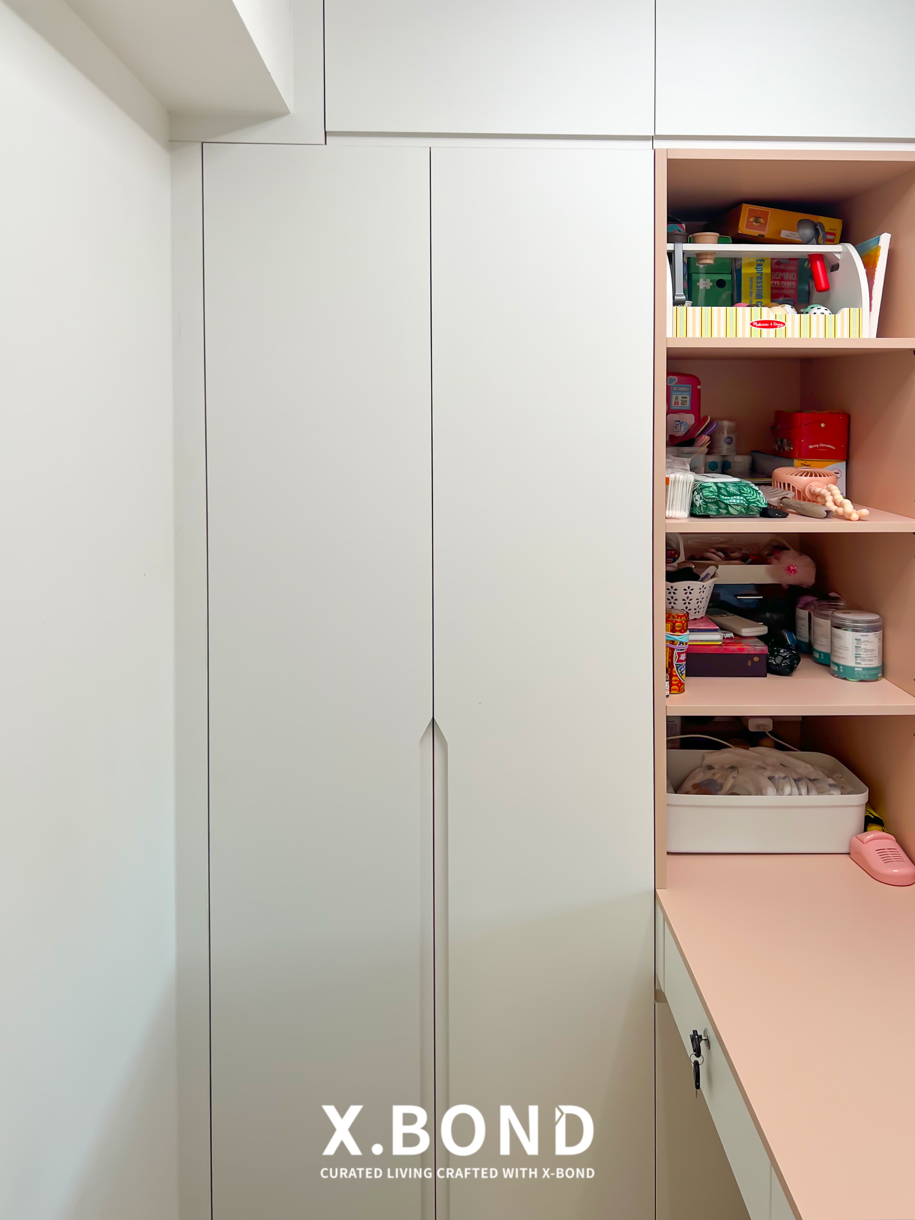 Pastel-Toned Kids’ Bedrooms with Built-In Storage in Yishun