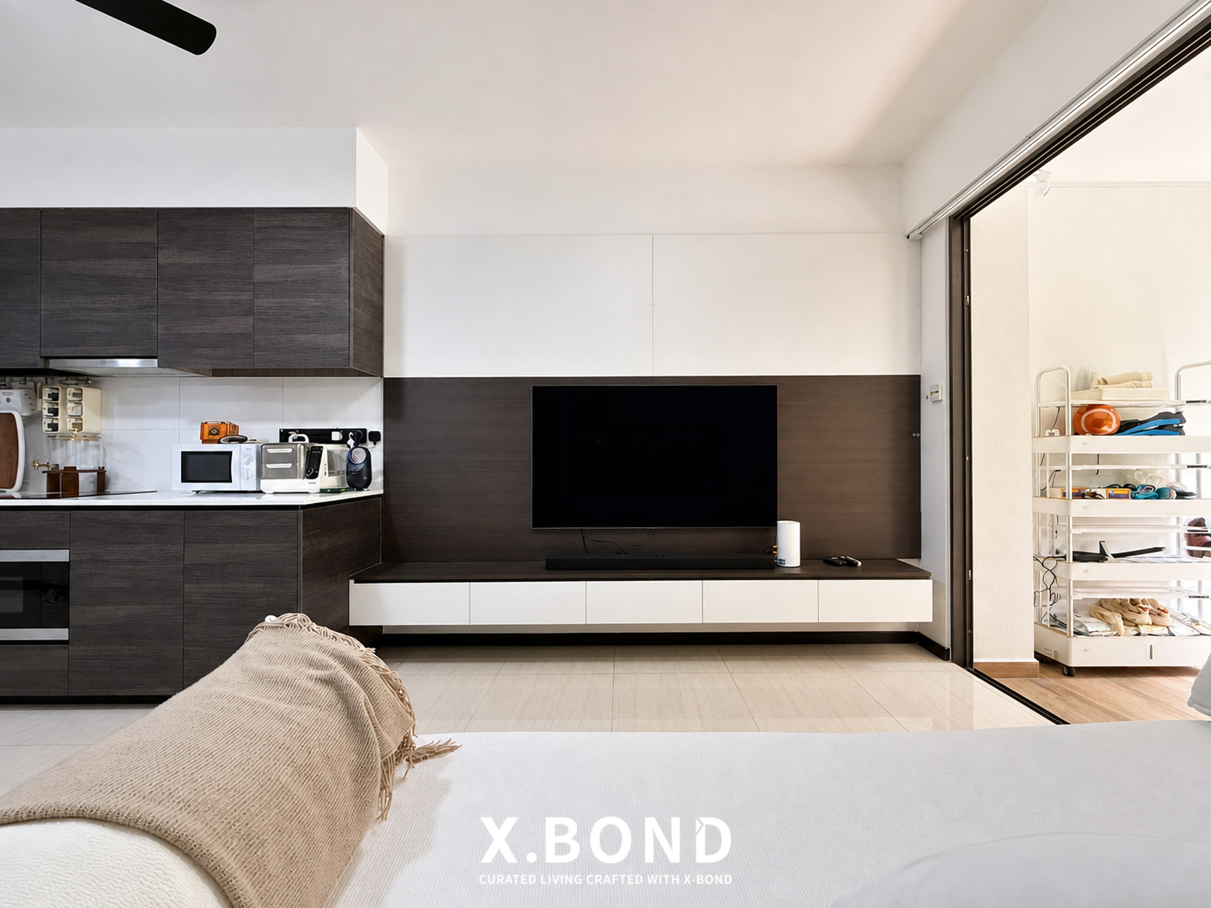Dark Wood Modern Condo with Murphy Bed in Sims Urban Oasis