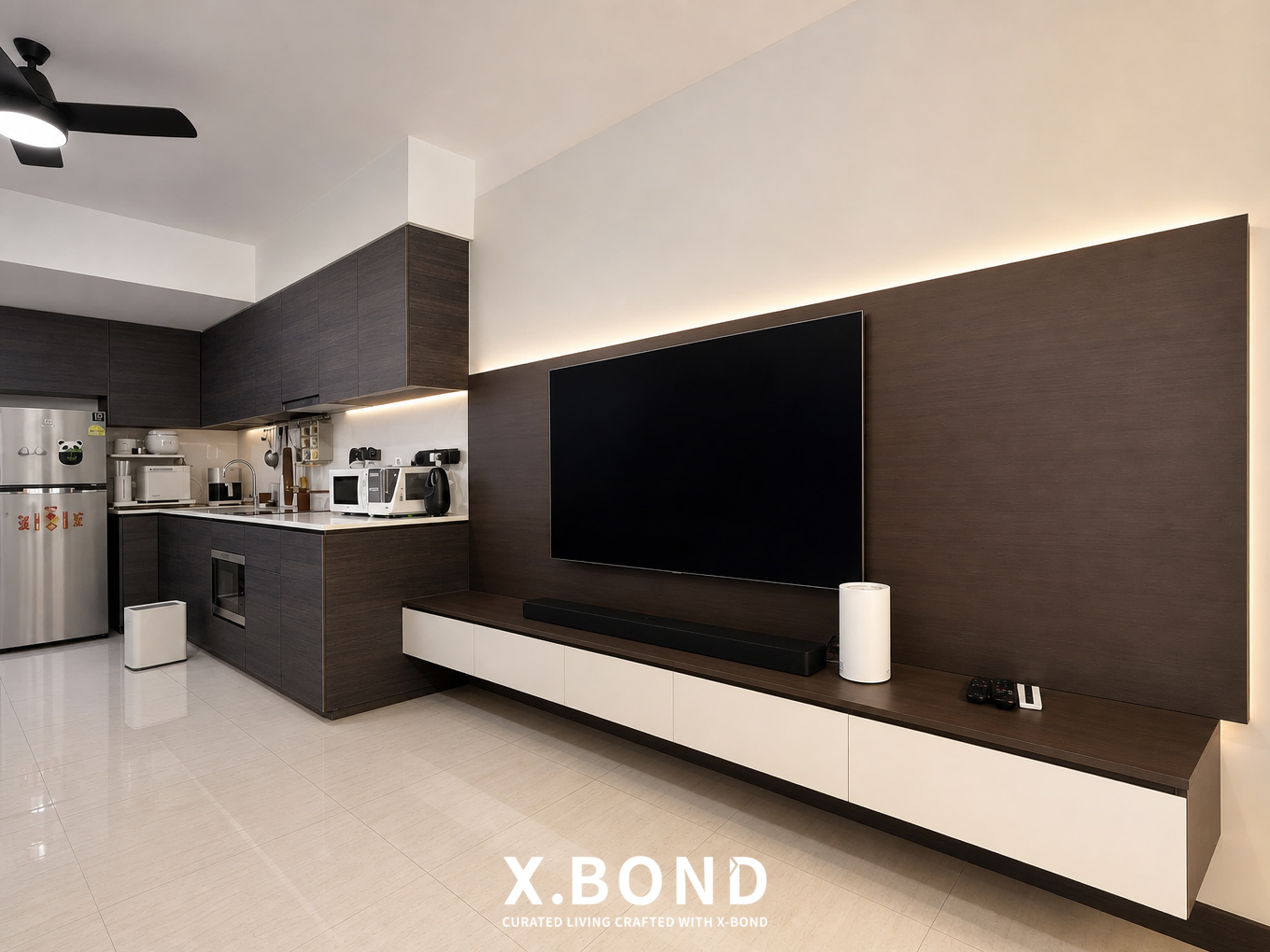 Dark Wood Modern Condo with Murphy Bed in Sims Urban Oasis